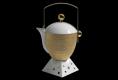 Coffee Pot with gold handle and Knob and Stand Warmer