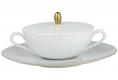 Cream soup cup and saucer with cover