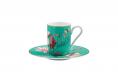 Coffee cup and saucer. Turquoise
